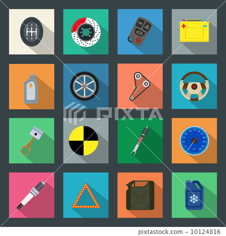Auto service flat icons set 10124816