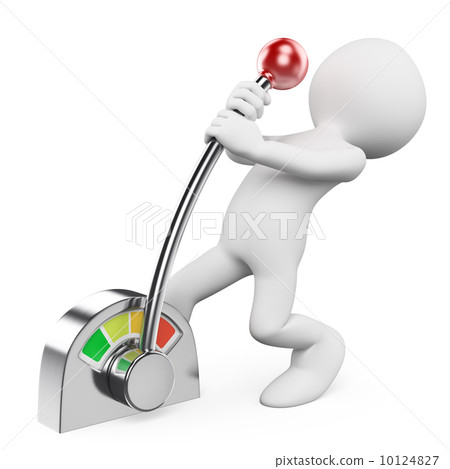 3D white people. Metallic switch on off 10124827