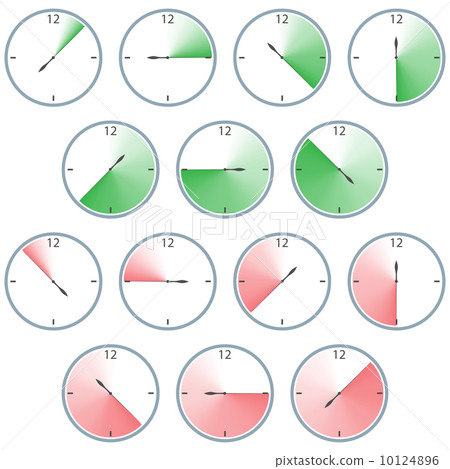 Clock with different color time - Stock Illustration [10124896] - PIXTA