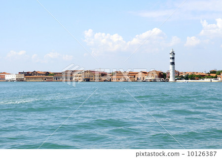 Murano island with lighthouse, view from sea Murano island with lighthouse, view from sea 10126387