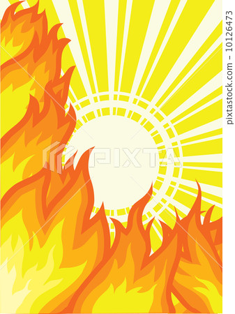 Fire background with sun.Vector poster 10126473