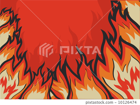 Fire on red background for design 10126474