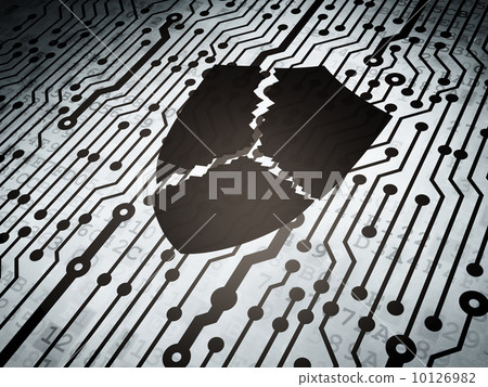 Safety concept: circuit board with Broken Shield Safety concept: circuit board with Broken Shield 10126982