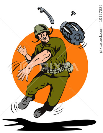 Soldier Throwing Grenade 10127823
