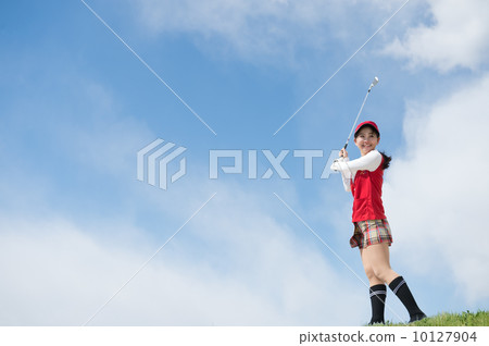 女子打高爾夫球 女子打高爾夫球 10127904