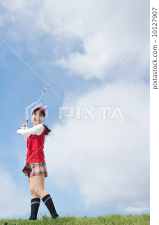 女子打高爾夫球 女子打高爾夫球 10127907