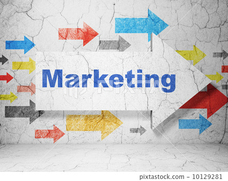 Advertising concept: arrow with Marketing on grunge wall background Advertising concept: arrow with Marketing on grunge wall background 10129281