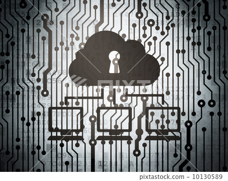 Cloud technology concept: circuit board with Cloud Network Cloud technology concept: circuit board with Cloud Network 10130589