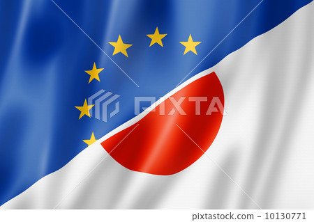 Europe and Japan flag 10130771