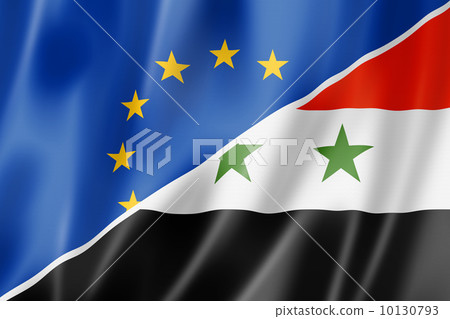 Europe and Syria flag 10130793