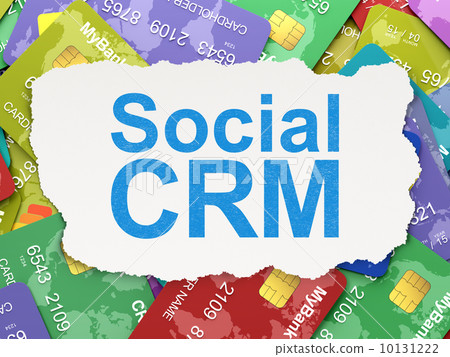 Business concept: Social CRM on Credit Card background 10131222