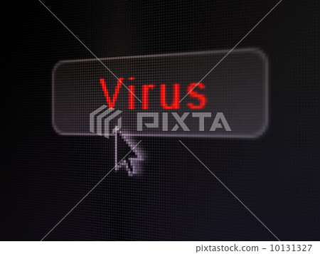 Security concept: Virus on digital button background 10131327