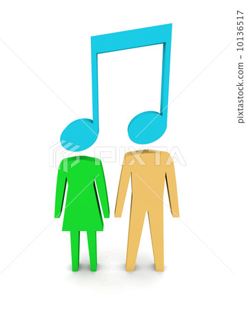 Music connecting people. Concept 3D illustration. Music connecting people. Concept 3D illustration. 10136517