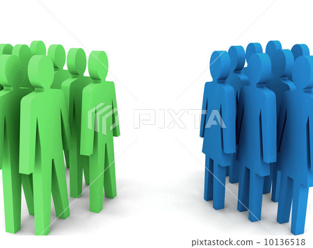 Groups of men and women. Concept 3D illustration. 10136518
