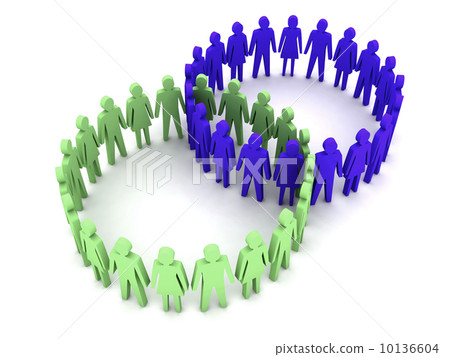 Two different teams connection. Concept 3D illustration 10136604