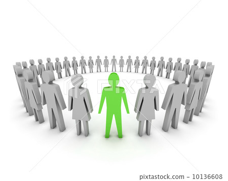 Unique. Group of People. Concept 3D illustration Unique. Group of People. Concept 3D illustration 10136608