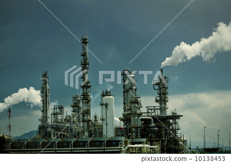 Oil refinery with smoke 10138453