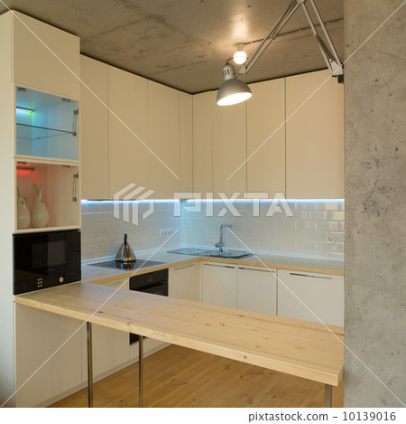 Modern and stylish white kitchen 10139016