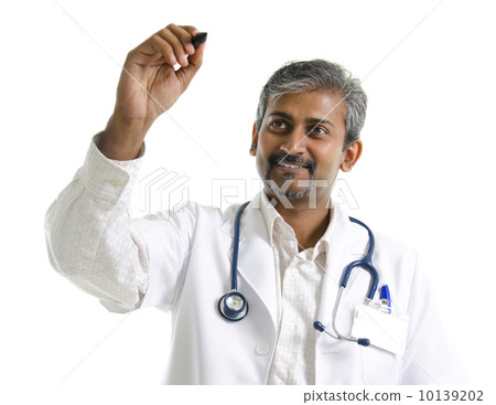 Indian mature doctor drawing / sketching 10139202