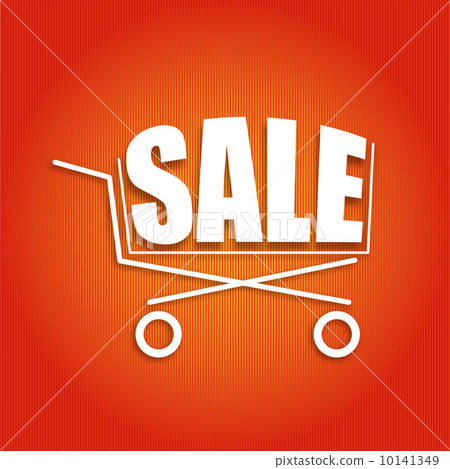 Sale poster with a basket, vector illustration 10141349