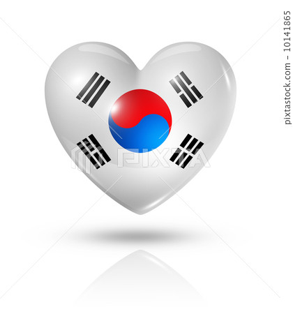 Love South Korea, heart flag icon 10141865
