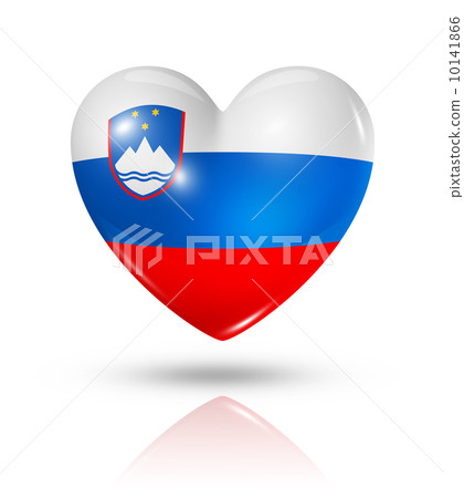 Love Slovenia, heart flag icon 10141866