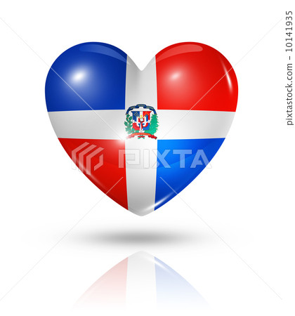 Love Dominican Republic, heart flag icon 10141935