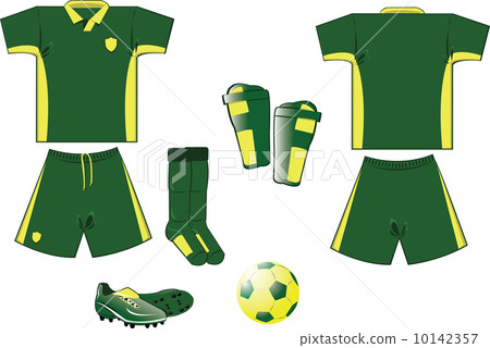 Green and yellow soccer equipment 10142357