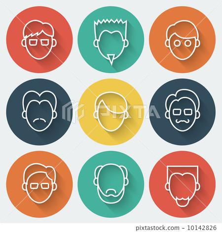 Male Faces Icons Set Male Faces Icons Set 10142826