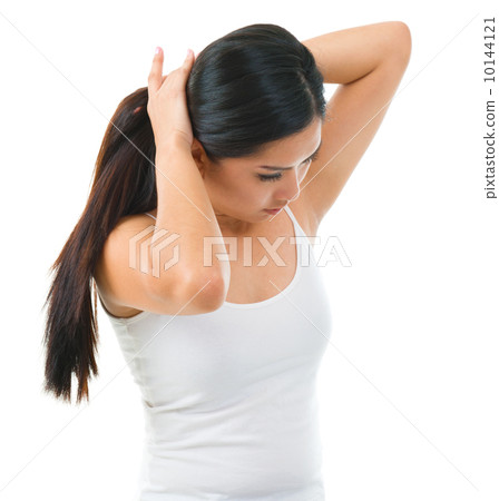 Tie up her long hair 10144121