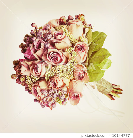 Bouquet from flowers with retro filter effect. 10144777
