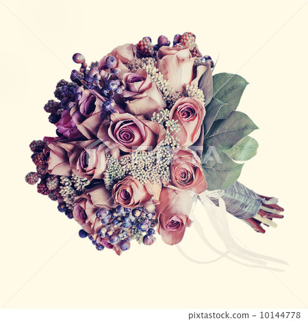 Bouquet from flowers with retro filter effect. 10144778