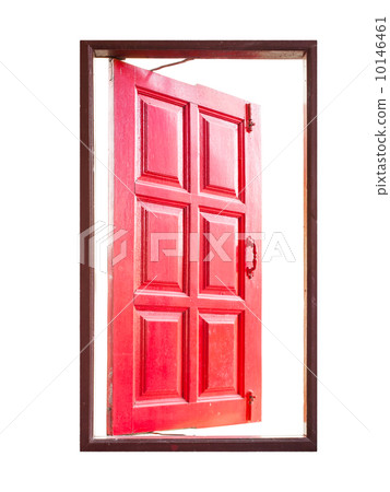 Open red wood window 10146461