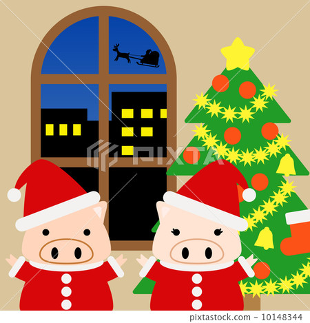 Illustration material for calendar December pig square Illustration material for calendar December pig square 10148344