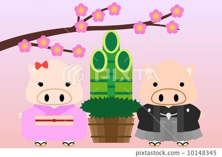 Illustration material for calendar January pig horoscope 10148345