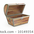 Ancient wooden treasure chest 10149354