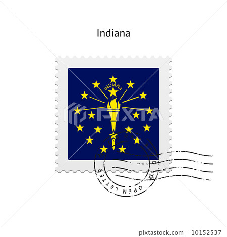 State of Indiana flag postage stamp. 10152537