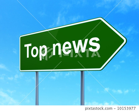 News concept: Top News on road sign background - Stock Illustration ...