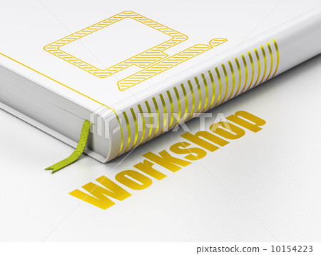 Education concept: book Computer Pc, Workshop on white background 10154223