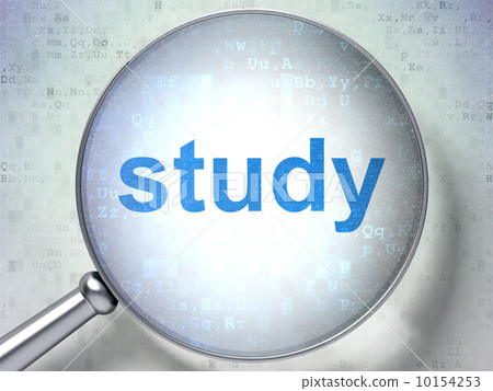 Education concept: Study with optical glass Education concept: Study with optical glass 10154253