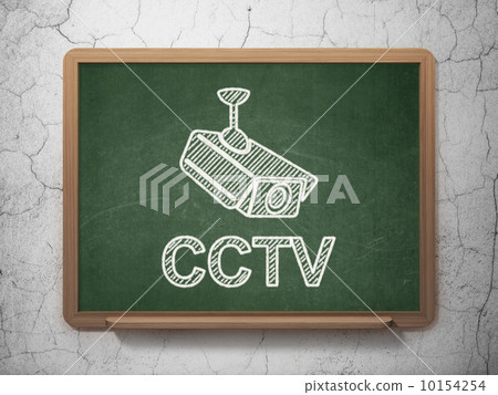 Safety concept: Cctv Camera and CCTV on chalkboard background Safety concept: Cctv Camera and CCTV on chalkboard background 10154254