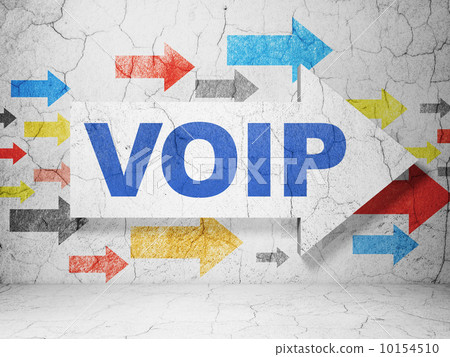 Web development concept: arrow with VOIP on grunge wall background Web development concept: arrow with VOIP on grunge wall background 10154510