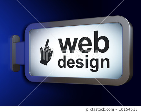 Web design concept: Web Design and Mouse Cursor on billboard background Web design concept: Web Design and Mouse Cursor on billboard background 10154513