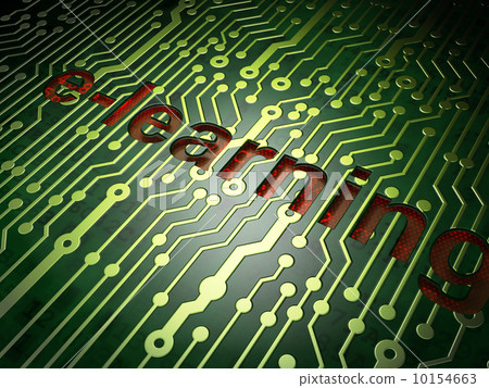 Education concept: E-learning on circuit board background 10154663