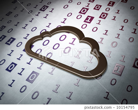 Cloud computing concept: Cloud on Binary Code... - Stock Illustration ...