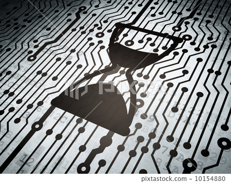 Time concept: circuit board with Hourglass 10154880