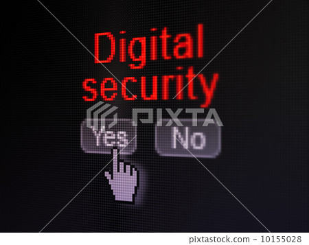 Protection concept: Digital Security on digital computer screen 10155028