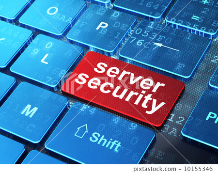 Safety concept: Server Security on computer keyboard background 10155346