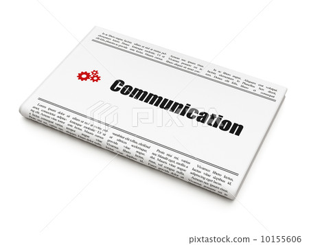 Marketing concept: newspaper with Communication and Gears 10155606