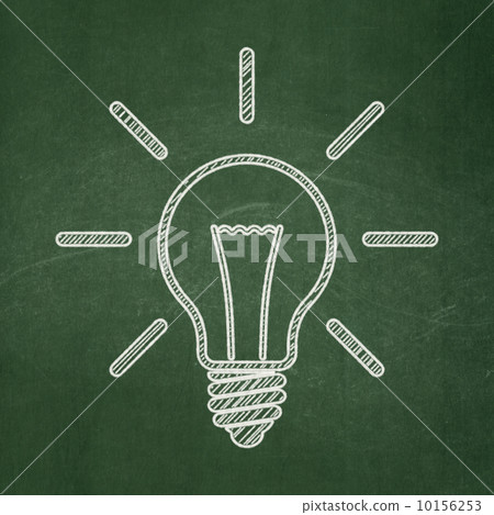 Business concept: Light Bulb on chalkboard background Business concept: Light Bulb on chalkboard background 10156253